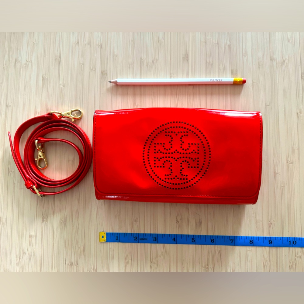 Tory Burch Red Patent Leather Crossbody Purse